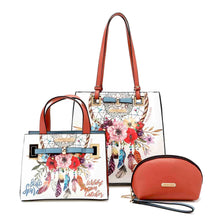 Load image into Gallery viewer, BOHEMIAN WHITE 2 PIECE SET (Shopper & Pouch)