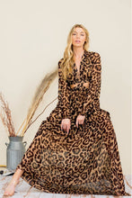 Load image into Gallery viewer, ANIMAL PRINT BROWN MAXI DRESS
