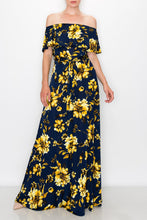 Load image into Gallery viewer, MAXI DRESS 3568 Navy-yellow
