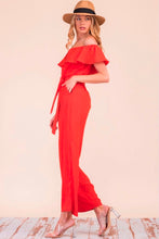 Load image into Gallery viewer, CHINESE RED SHOULDER JUMPSUIT
