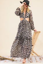 Load image into Gallery viewer, ANIMAL PRINT GRAY MAXI DRESS
