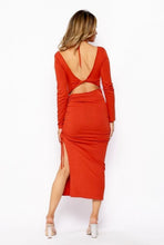 Load image into Gallery viewer, RED DRESS WITH SLIT
