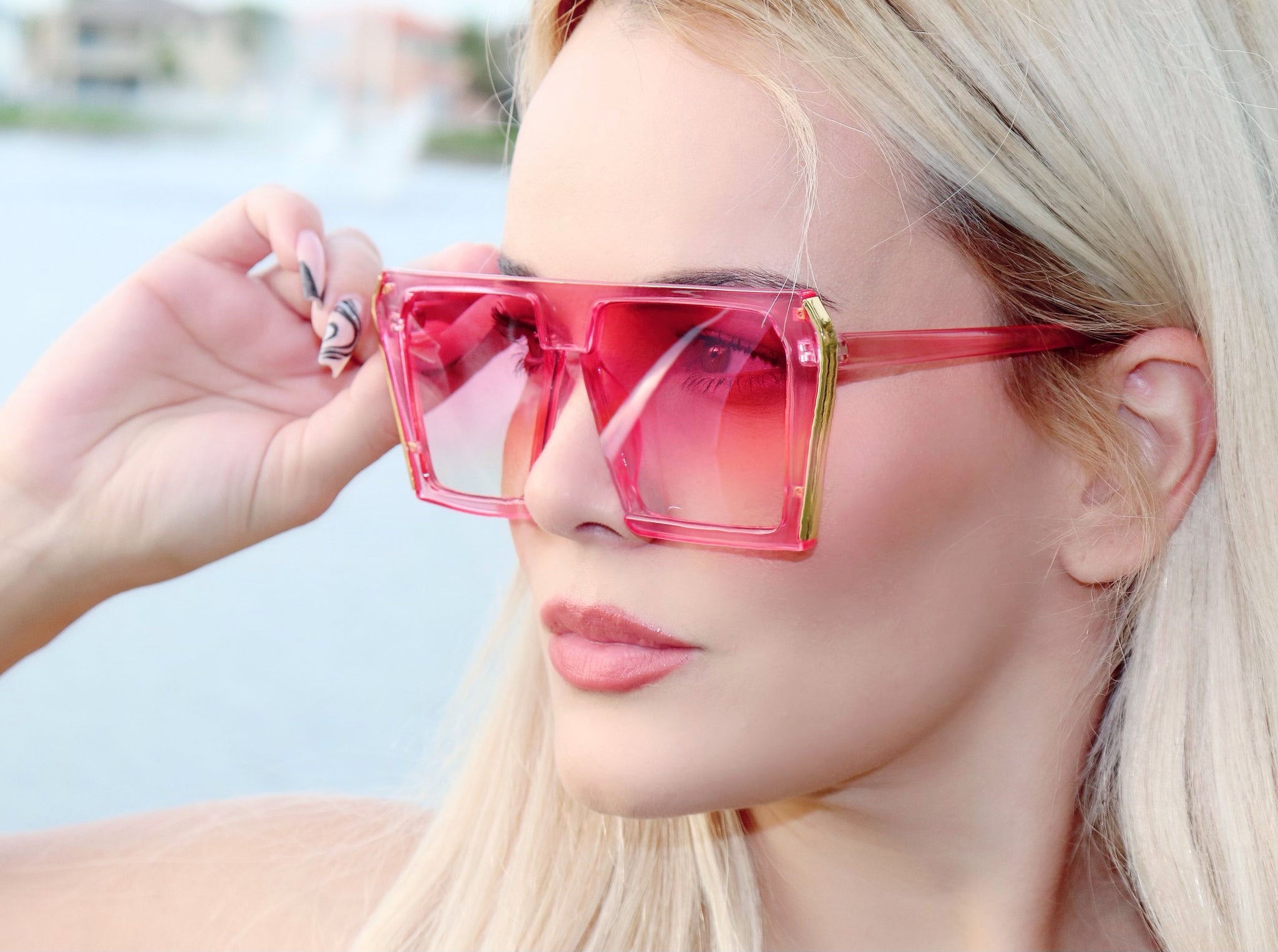 Oversized pink sunglasses Marc Jacobs Women main image 4