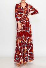 Load image into Gallery viewer, BURGUNDY BELT MAXI DRESS
