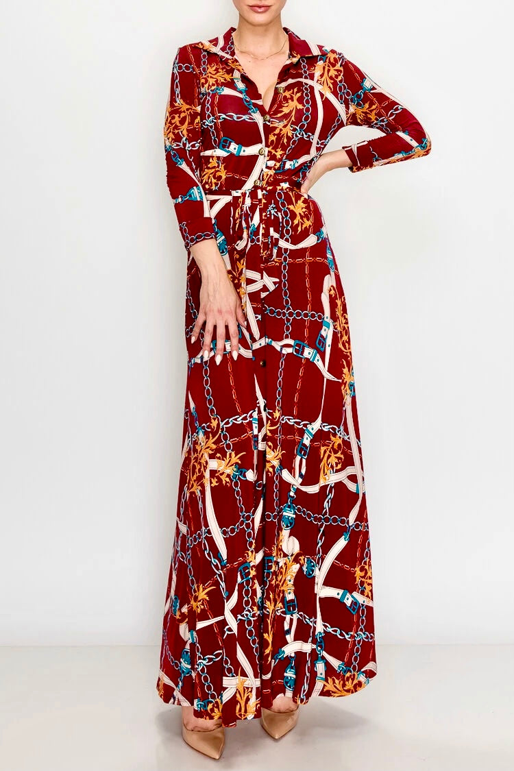 BURGUNDY BELT MAXI DRESS Beautiflavor BURGUNDY BELT MAXI DRESS Beautiflavor