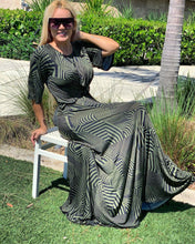 Load image into Gallery viewer, MAXI DRESS BELL SLEEVE OLIVE
