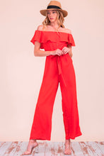 Load image into Gallery viewer, CHINESE RED SHOULDER JUMPSUIT
