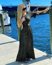 Load image into Gallery viewer, MAXI DRESS BELL SLEEVE OLIVE
