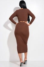 Load image into Gallery viewer, Chocolate midi skirt two piece set
