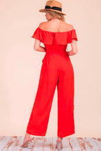 Load image into Gallery viewer, CHINESE RED SHOULDER JUMPSUIT
