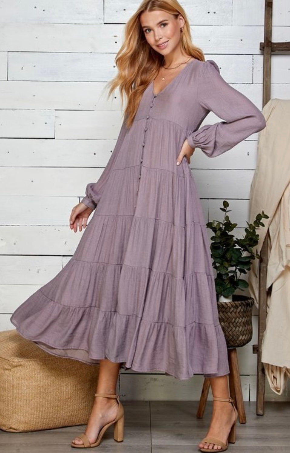 BUTTON DOWN MAXI DRESS