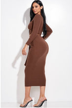 Load image into Gallery viewer, Chocolate midi skirt two piece set
