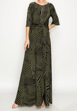 Load image into Gallery viewer, MAXI DRESS BELL SLEEVE OLIVE
